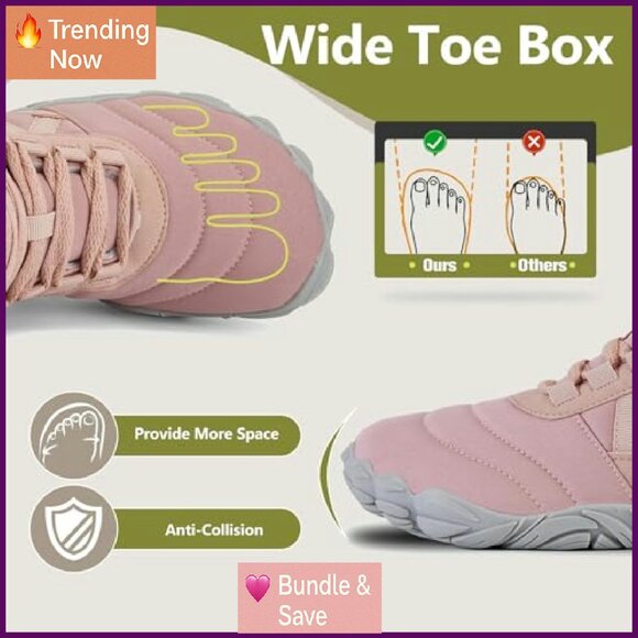 Winter Barefoot Boots Wide Toe Box Zero Drop Sole Warm Lined - Picture 3 of 8